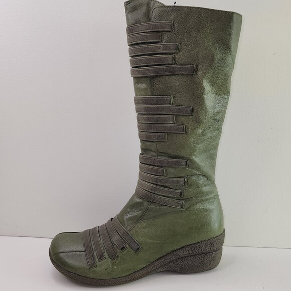 Miz Mooz Orso Green Leather Tall Winter Boots (39 EU / 8.5 US) - Picture 2 of 10
